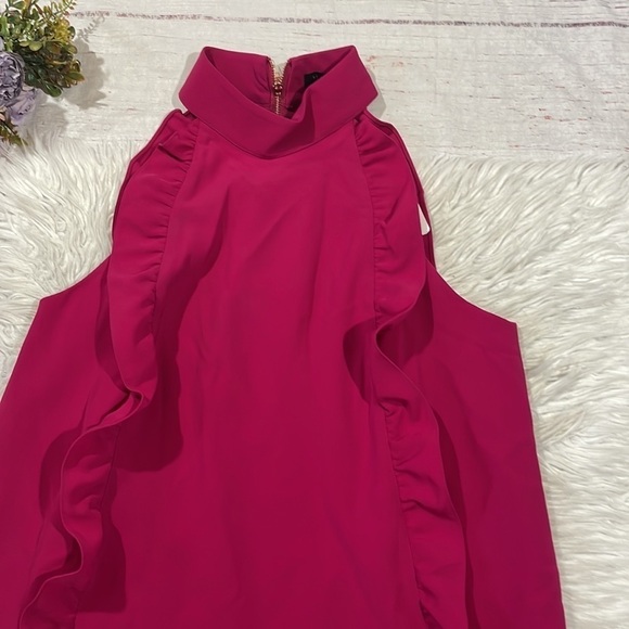 NWT TED BAKER LONDON Torriya Ruffle Pink Tunic Halter Dress - Picture 11 of 12